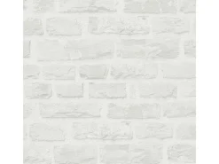 Bricoflor Tapezierzubehör^Tapete in Steinoptik Weiß Moderne Vliestapete in Mauer Optik Ideal für Badezimmer und Flur 3D Steintapete Hell