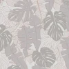 Bricoflor Tapetenmuster^Tapete mit Monstera Graue Vliestapete mit Palmenblättern Tropische Mustertapete in Grau mit Kupfer Metallic Effekt