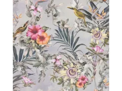 Bricoflor Tapete Palmen Und Hibiskus Tropische Vliestapete Mit Blumen Und Vögeln Bunte Blumentapete Ideal Für Wohnzimmer