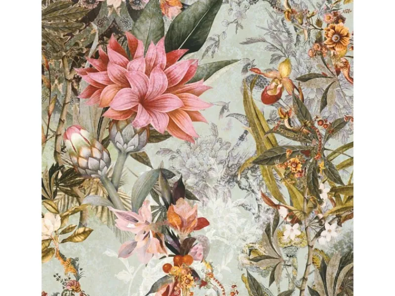 Bricoflor Vintage Blumentapete In Grün Rosa Ausgefallene Tapete Mit Großen Blumen Orientalisch Florale Tapete Für Schlafzimmer