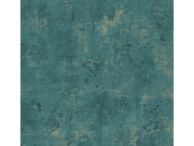 Bricoflor Dekorative Tapeten^Vliestapete in Grün Gold Uni Tapete in Betonoptik in Smaragdgrün mit Metallic Effekt Ideal für Wohnzimmer und Badezimmer