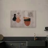 Bricoflor Wandbild Afrikanisch Leinwandbild Mit Vase In Beige Terracotta Modernes Bild In Lehmoptik 120 X 80 Cm Ideal Für Küche