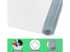 CCLIFE Hühnerzaun Geflügelnetz 6.3mm Maschenweite 50cm Höhe 5m Länge Verzinkt Silber