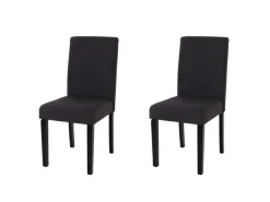CHEFGASTRO Stühle^Esszimmerstuhl 2er-Set Klassisch & Zeitlos 90x43x56cm Sitzhöhe 45cm Textil Dunkle Beine