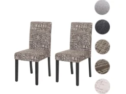 CHEFGASTRO Stühle^Esszimmerstuhl 2er-Set Klassisch & Zeitlos 90x43x56cm Sitzhöhe 45cm Textil Dunkle Beine