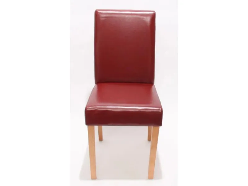 CHEFGASTRO Stühle^Esszimmerstuhl 4er-Set Klassisch & Zeitlos 90x43x56cm Sitzhöhe 45cm Leder Rot Helle Beine