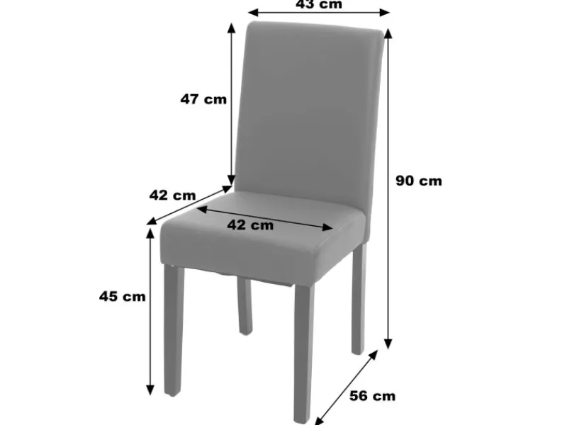 CHEFGASTRO Stühle^Esszimmerstuhl 4er-Set Klassisch & Zeitlos 90x43x56cm Sitzhöhe 45cm Leder Rot Helle Beine
