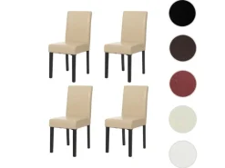 CHEFGASTRO Stühle^Esszimmerstuhl 4er-Set Klassisch & Zeitlos 90x43x56cm Sitzhöhe 45cm Leder Rot Helle Beine