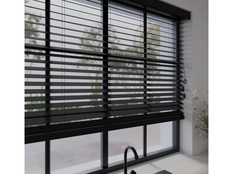Cocoon Home Concepts Jalousien^Holz Jalousien 100 x 130 50mm Lamellen Schwarz