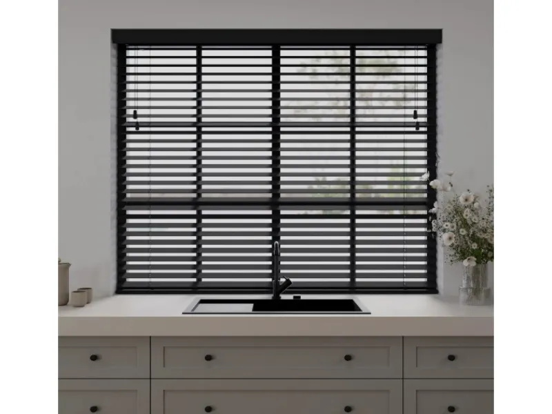 Cocoon Home Concepts Jalousien^Holz Jalousien 100 x 130 50mm Lamellen Schwarz