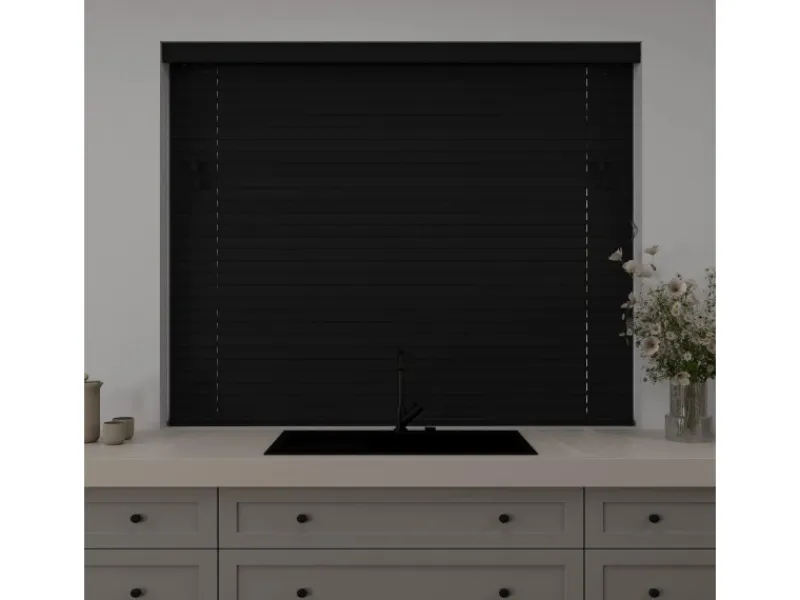 Cocoon Home Concepts Jalousien^Holz Jalousien 100 x 130 50mm Lamellen Schwarz