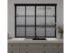 Cocoon Home Concepts Jalousien^Holz Jalousien 130 x 240 50mm Lamellen Schwarz