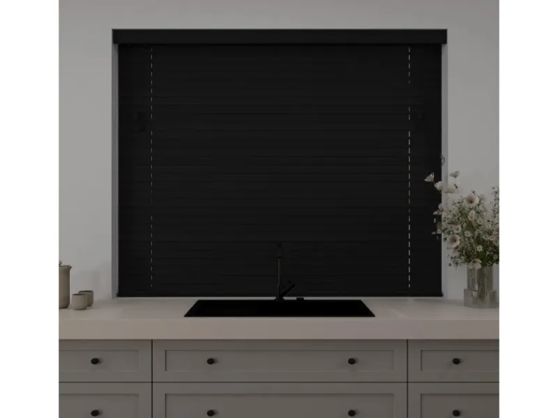 Cocoon Home Concepts Jalousien^Holz Jalousien 100 x 175 50mm Lamellen Schwarz