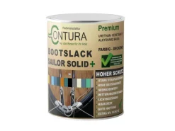 CONTURA Speziallacke^Bootslack Farbig Yacht Buntlack Metall Holz GFK Boot Seidenmatt 500ml RAL 9010 Analog