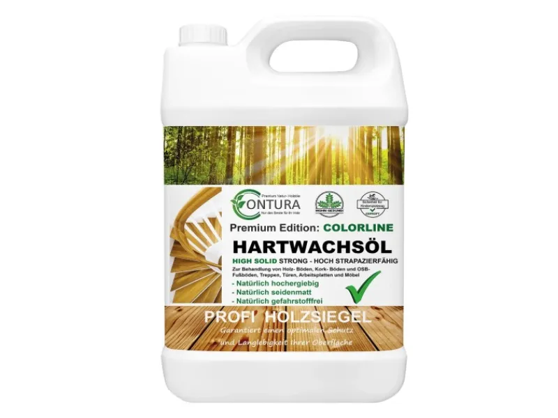 CONTURA Hartwachsöl Colorline FARBIG Fußbodenöl Parkettöl Möbelöl Holzöl 2,5 Liter 02 Raucheiche