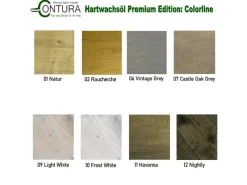 CONTURA Farbtester^Hartwachsöl Colorline FARBIG Fußbodenöl Parkettöl Möbelöl Holzöl 750ml 12 Nightly