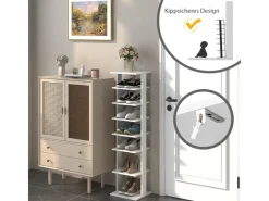 Costway 8 Stufiges Schuhregal Höhenverstellbar Holz Braun Einzel