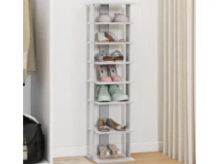 Costway 8 Stufiges Schuhregal Höhenverstellbar Holz Einzel