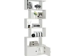 Costway Bücherregal mit Türen Standregal 183 x 70 x 23 cm