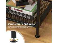 Tische^Costway Beistelltisch Im Industriedesign Nachttisch mit Stauraum Braun