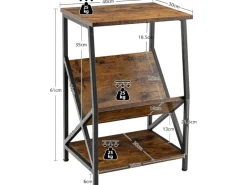 Tische^Costway Beistelltisch 3-Stufiger Plattenspielerständer Couchtisch