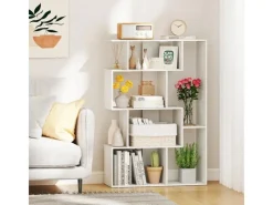 Bücherregale^Costway Geometrische Holzregal Bücherregal mit Kippsicherungen