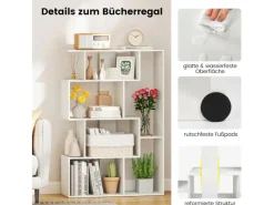 Bücherregale^Costway Geometrische Holzregal Bücherregal mit Kippsicherungen