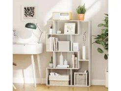 Bücherregale^Costway Geometrische Holzregal Bücherregal mit Kippsicherungen