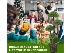 Kunstpflanzen^Costway Kunstpflanze mit 4 Kugeln & Realistischem Stamm Grün 90 cm