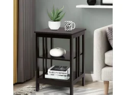 Tische^Costway Nachttisch 3 Ebenen Beistelltisch Nachtschrank