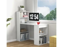 Regal Weiß|Bücherregale^Costway Schreibtisch mit Bücherregal 122 x 56 x 122 cm