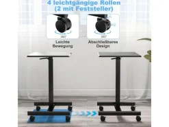 Tische^Costway Stehpult Höhenverstellbar Steh-Sitz Schreibtisch 65 x 48 cm