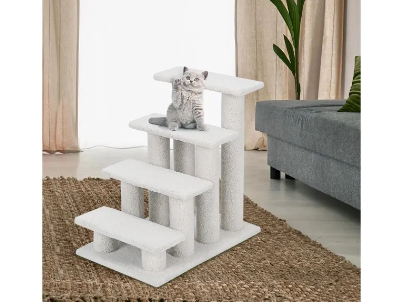 Katzenbedarf^Costway Tiertreppe Katzentreppe 4 Stufen Haustiertreppe