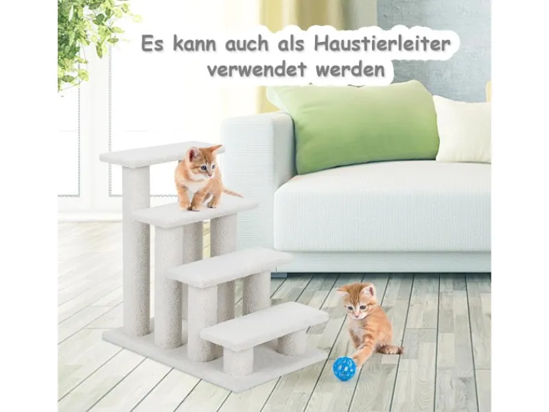 Katzenbedarf^Costway Tiertreppe Katzentreppe 4 Stufen Haustiertreppe
