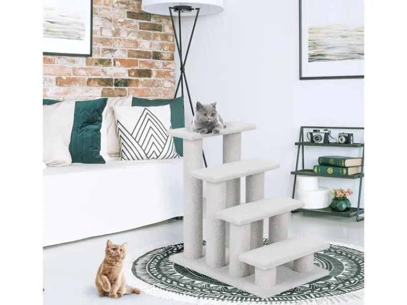 Katzenbedarf^Costway Tiertreppe Katzentreppe 4 Stufen Haustiertreppe