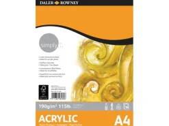 Simply Daler-Rowney Acrylmalpapier DIN A4, 190 g/m², 16 Blatt