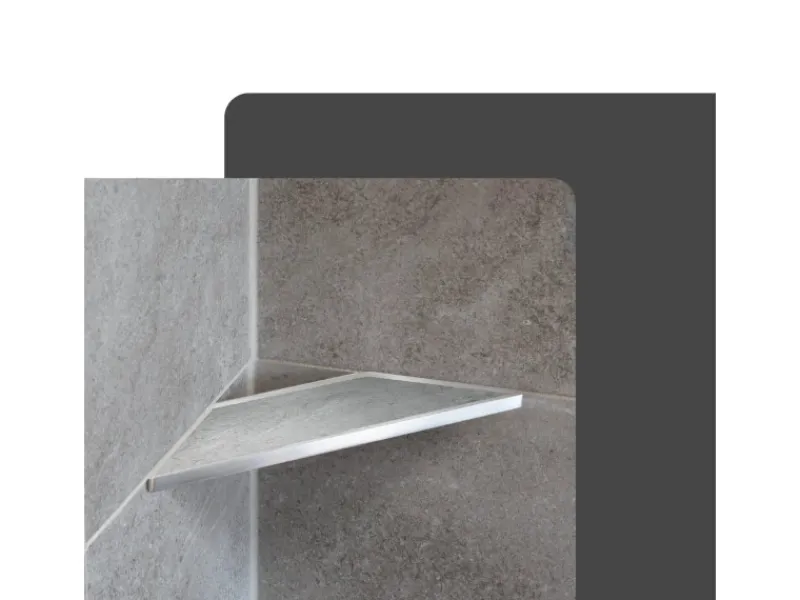 Dalsys Duschablage Befliesbar 310mm x 130mm Edelstahl Silber