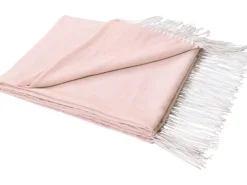 Decke mit Fransen 120 cm x 160 cm Rosa