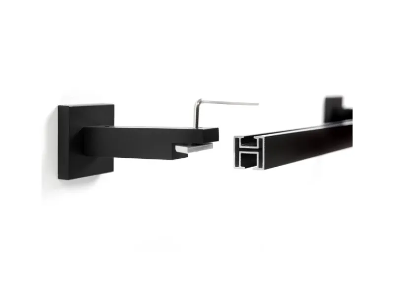 Deco-Raum Gardinenschiene nach Maß 1-Lauf Cube Schwarz 420cm