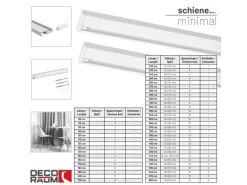 Deco-Raum Gardinenschiene nach Maß 1-Lauf Deckenmontage Minimal 570cm