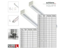 Deco-Raum Vorhänge^Gardinenschiene nach Maß 1-Lauf Square 480cm