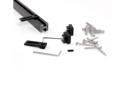 Deco-Raum Gardinenschienen^Gardinenschiene nach Maß 1-Lauf Cube Schwarz 220cm