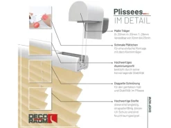 Deco-Raum Plissees^Plissee Basic ohne Bohren 40x150cm Blickdicht Klemmfix