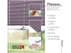 Deco-Raum Rollos|Plissees^Plissee Basic ohne Bohren 110x150cm Blickdicht Klemmfix