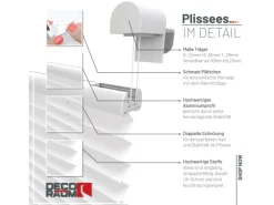 Deco-Raum Rollos|Plissees^Plissee Basic ohne Bohren 55x150cm Blickdicht Klemmfix