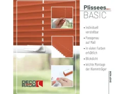 Deco-Raum Plissee Basic ohne Bohren 115x150cm Blickdicht Klemmfix