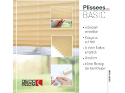 Deco-Raum Plissees^Plissee Basic ohne Bohren 110x150cm Blickdicht Klemmfix