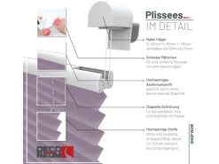 Deco-Raum Plissees^Plissee Basic ohne Bohren 85x210cm Blickdicht Klemmfix