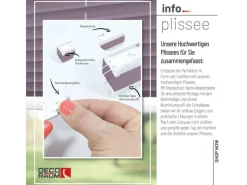 Deco-Raum Plissees^Plissee Basic ohne Bohren 85x210cm Blickdicht Klemmfix