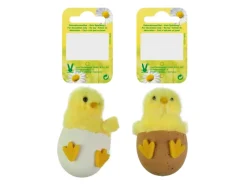 Ostern^Deko Küken aus Plüsch im Ei 7,5 cm